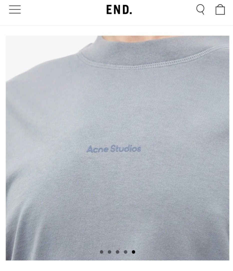 acne studios stamp logo tee steel grey袖丈半袖