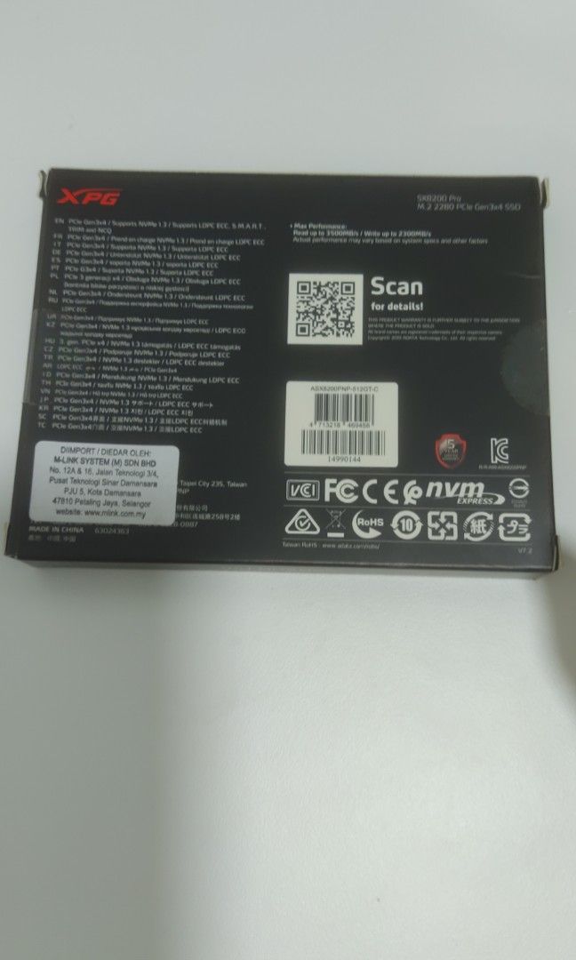 Adata XPG SX8200 Pro 512GB NBME SSD, Computers & Tech, Parts ...