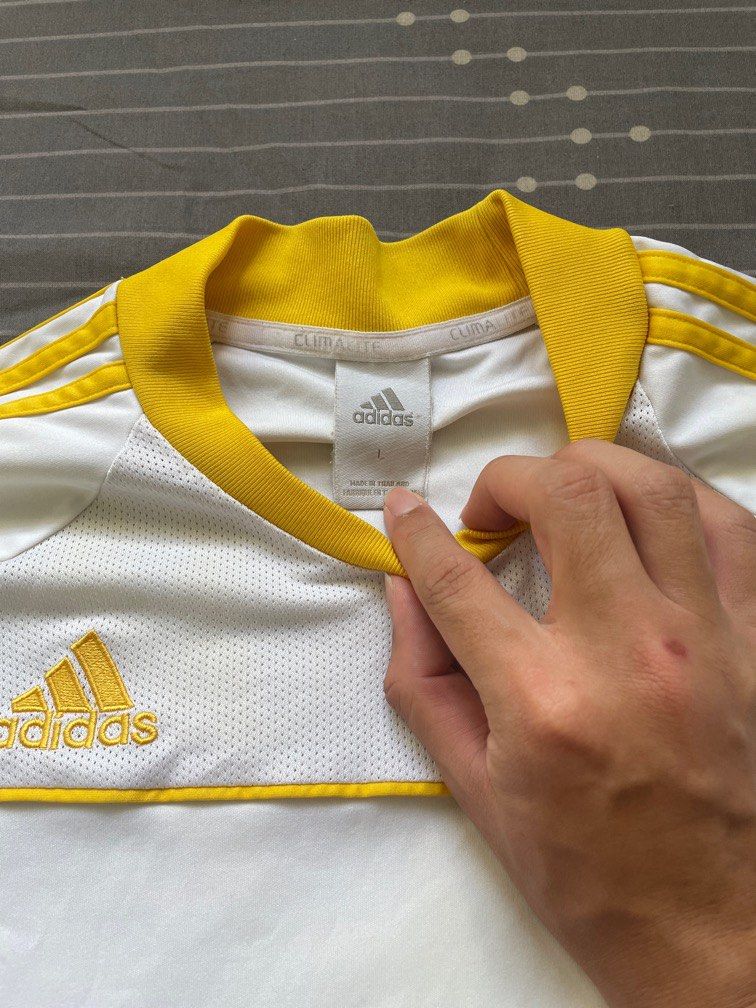 White and yellow adidas shirt outlet