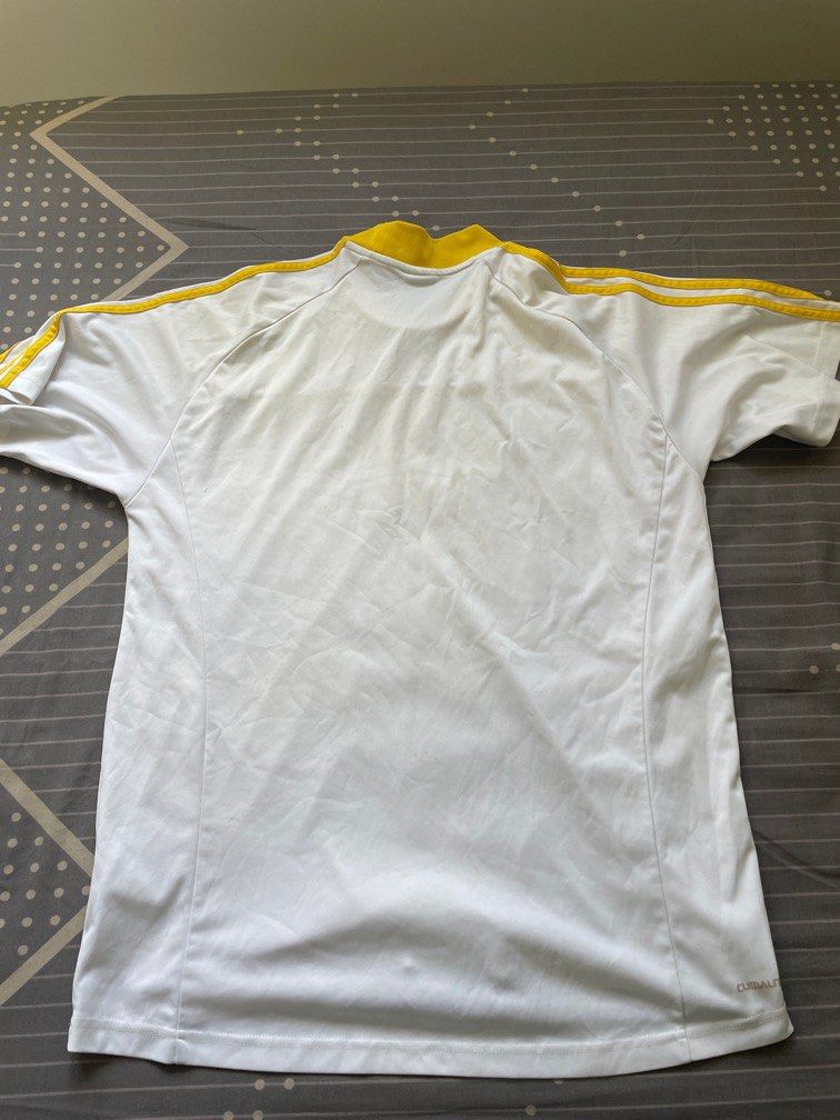 Yellow and white adidas shirt best sale