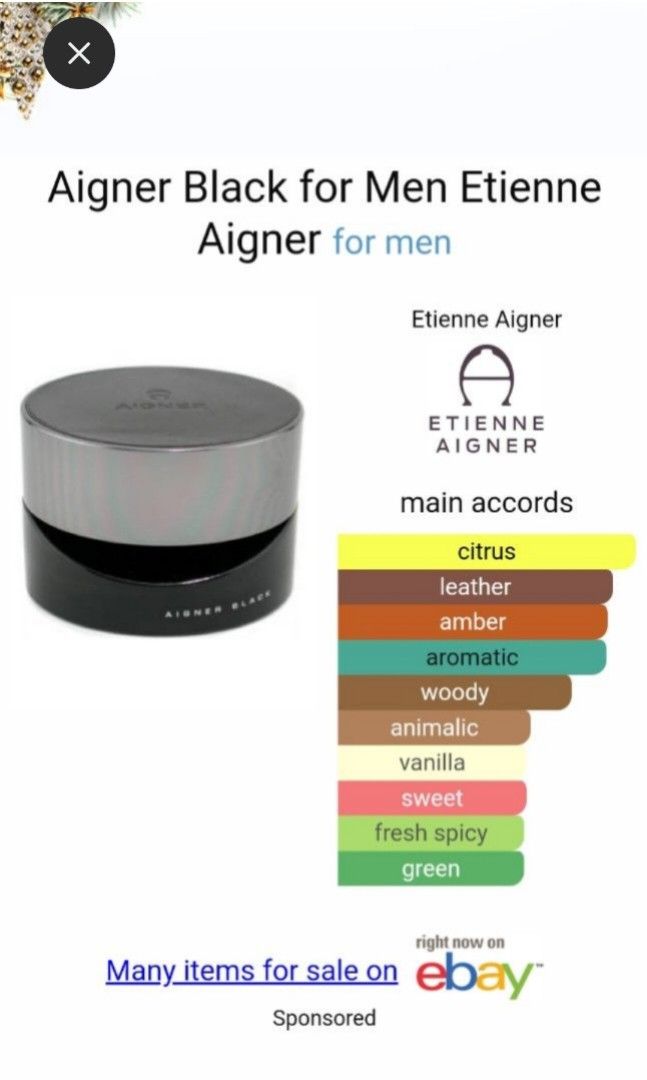 Aigner Black For Men 125ml by ETIENNE AIGNER Original Tester Eropa (NEW NON  BOX LAST STOCK)