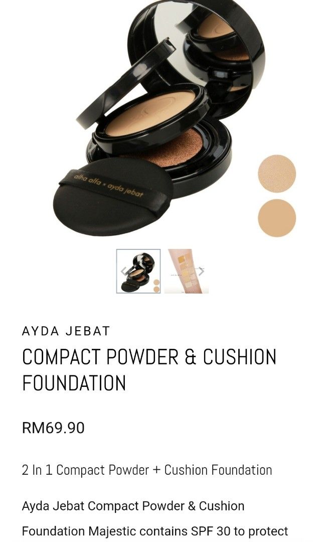 Alha Alfa x Ayda Jebat Compact Powder & Cushion Foundation, Beauty