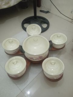 Antique Casserole with lazy susan