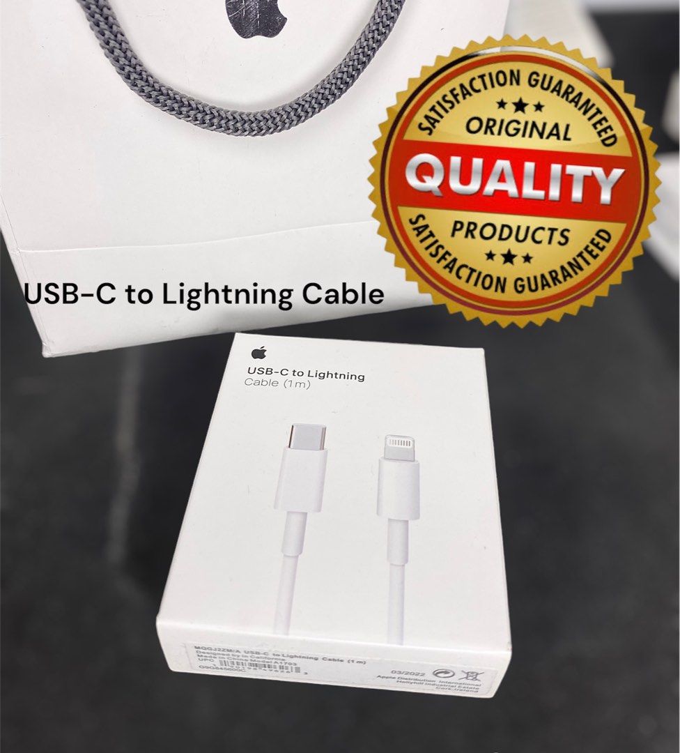 Apple Original©️iPhone Charger Type C Cable/ USB C Cord 1m Cable/2m 20W (Category: Chargers & Cables) located in Quezon City. Submitted by camille96 (Listing ID 1229496554, Image 1). Description: Original Apple Guaranteed ☑️ PRICE LIST Adapter •20 watts adapter-999php •18 watts adapter- 950php •12 watts adapter- 850php Cable •Usb-C to Lightning(Type C Cable)- 850php •1m cable Lightning to Usb- 790php •2m cable Lightning to Usb- 850php •Usb-C to C