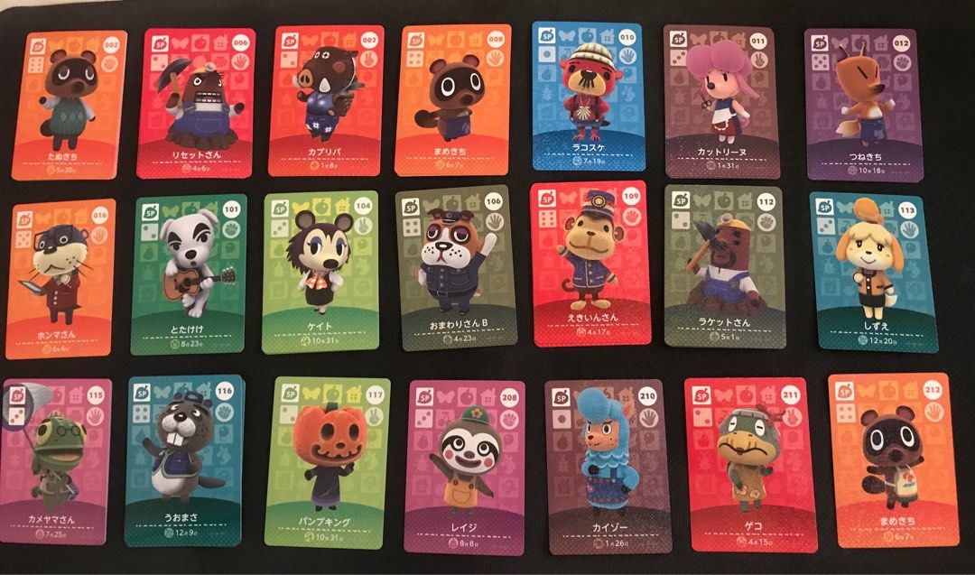 Authentic Animal Crossing Amiibo Cards NPCs (Category: Raw Singles) located in Los Banos. Submitted by acgalamgam (Listing ID 1196152051, Image 1). Description: Authentic Animal Crossing Amiibo Cards NPC collectibles (brand new cards) NPCs 100each: 002 Tom Nook 006 Resetti 007 Joan 010 Pascal 011 Harriet 012 Redd 016 Lyle 101 Kk 104 Labelle 106 Booker 109 Porter 112 Don 113 Isabelle 115 Nat 116 Chip 117 Jack 208 Leaf 210 Cyrus 211 Grams 212 Timmy