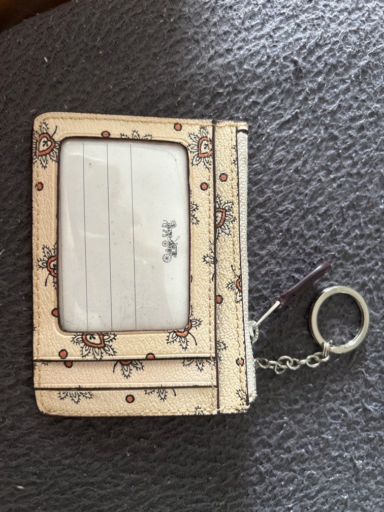 Authentic Coach card key holder with coin pouch, Women's Fashion, Bags