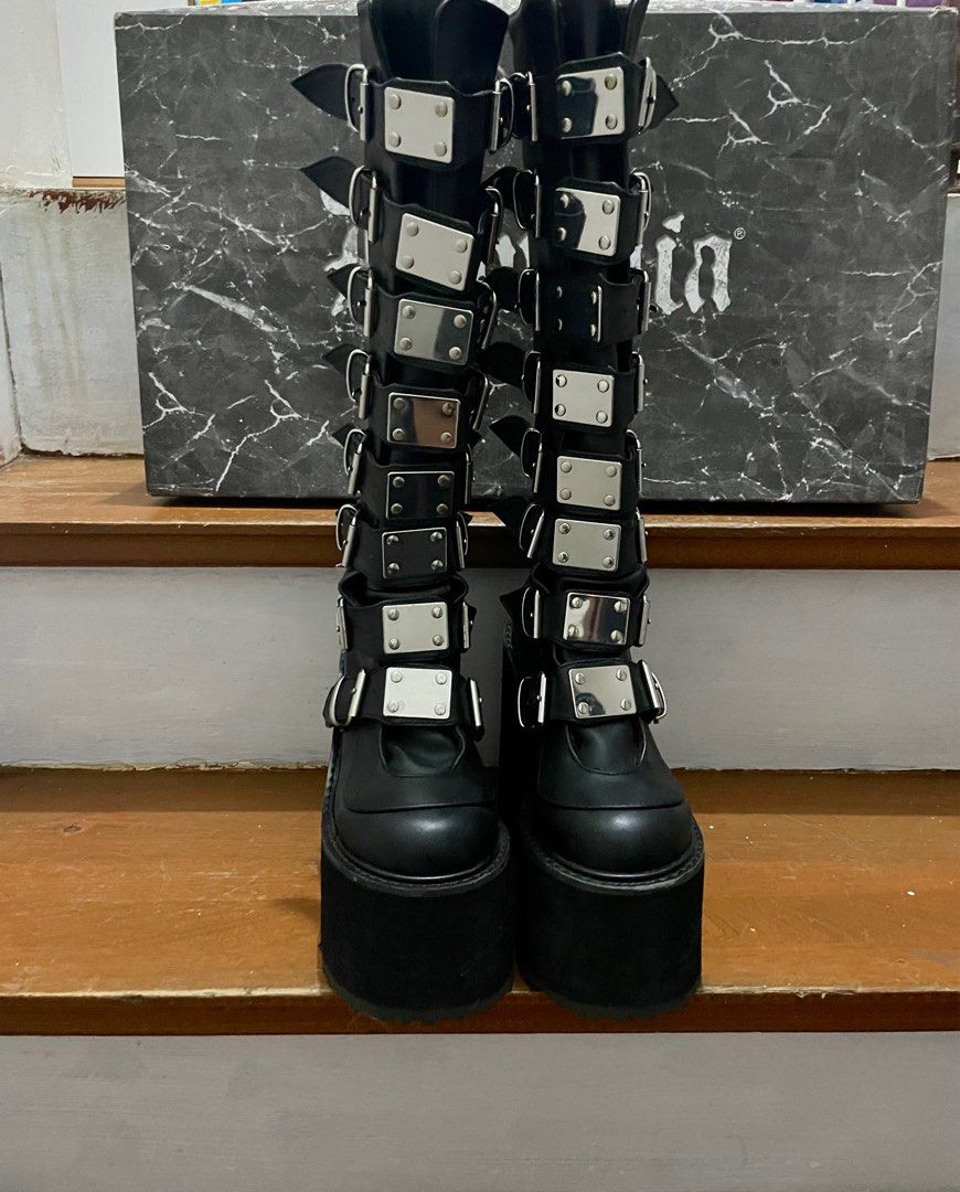 Authentic Demonia Boots (Swing-815) (Category: Boots) located in Manila. Submitted by velvetcloset (Listing ID 1229517609, Image 3). Description: Selling my Demonia boots that I don’t use anymore (bought it 3 years ago). A few scratches on the heel, Took extra care of it throughout the years so there’s no major damage. Some flaws on the box since I’ve always stored it under my compartment. RFS: Decluttering Original Price: ₱6000 .