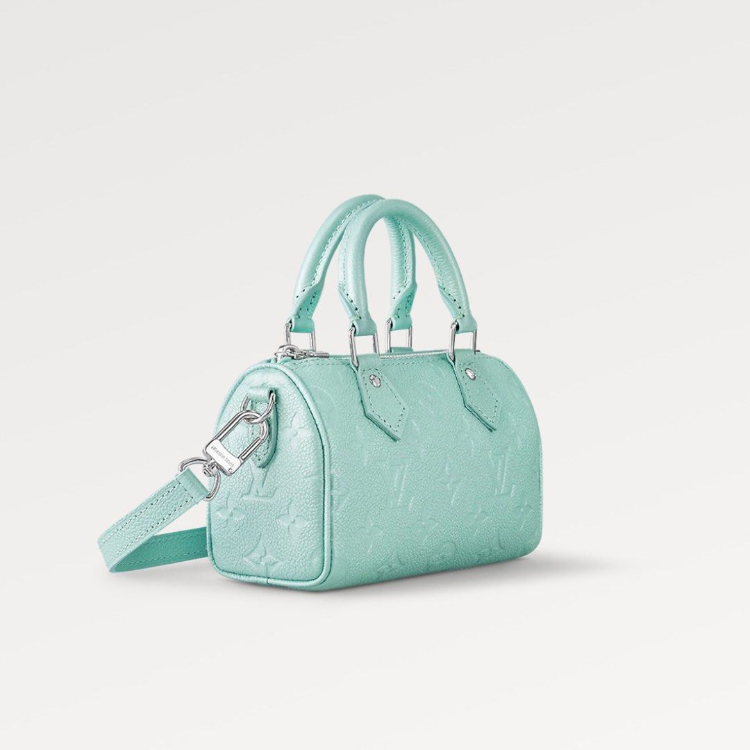 Louis Vuitton Nano Speedy Pearly Lagoon Turquoise in Monogram Empreinte  Embossed Supple Grained Cowhide Leather with Silver-tone - GB