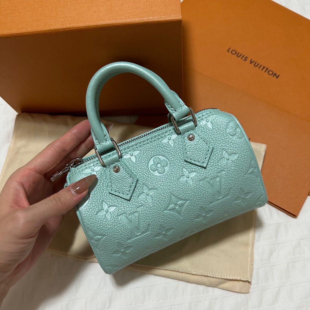 Louis Vuitton Nano Speedy Pearly Lagoon Turquoise in Monogram Empreinte  Embossed Supple Grained Cowhide Leather with Silver-tone - GB