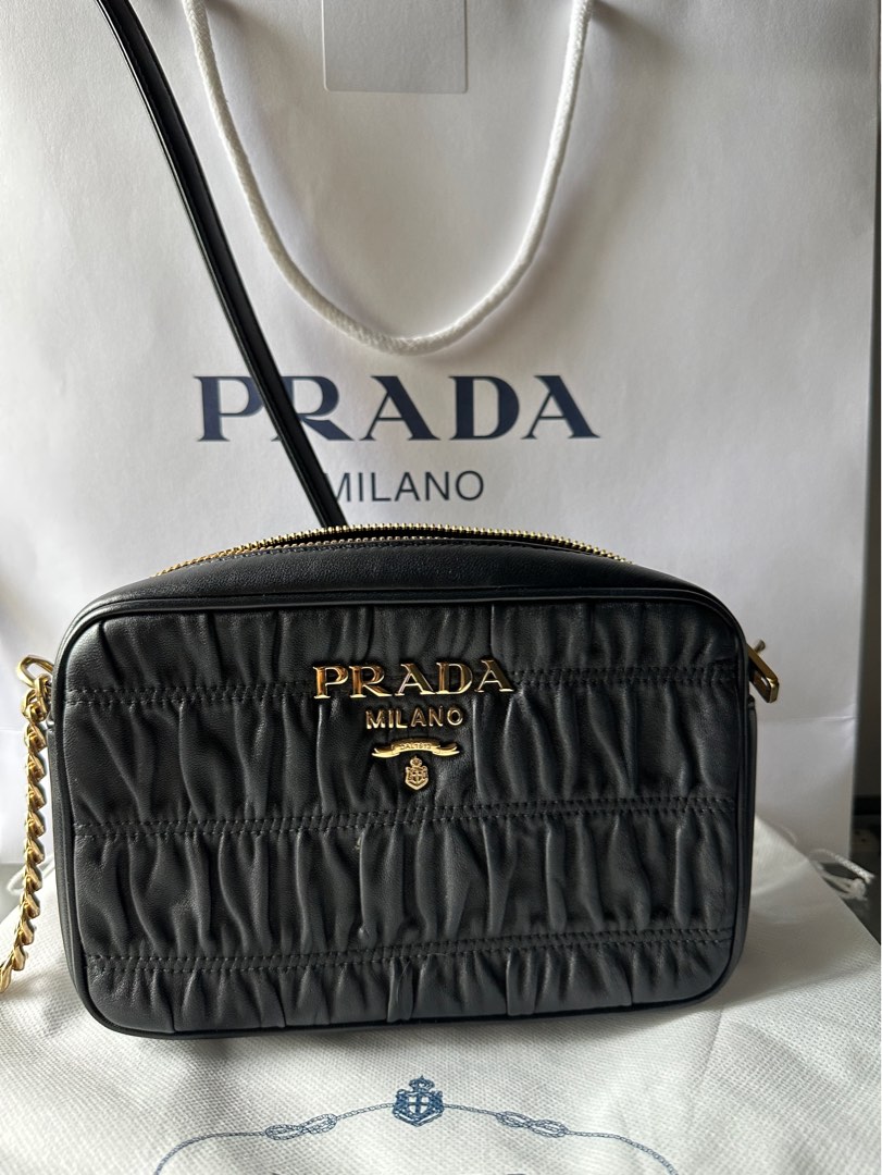 Authentic Prada Nappa Gaufre Camera bag, Luxury, Bags & Wallets on ...