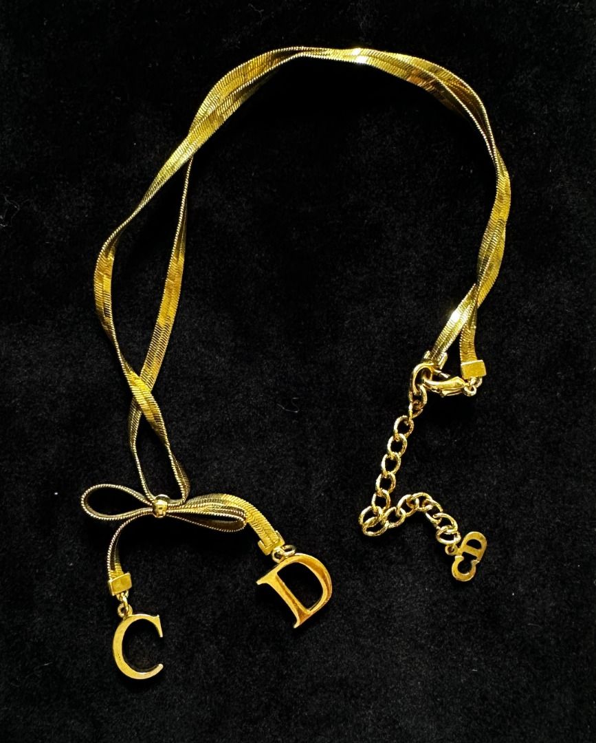 Christian dior best sale bow necklace
