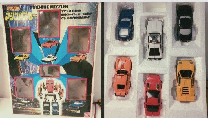 Bandai 天威勇士 machine puzzler 6車合體 （分類：汽車模型）位於 Hong Kong。 由 drmetalshop2 提交（商品編號 1229474739，圖片 1）。簡介： Bandai 天威勇士 machine puzzler 6車合體。