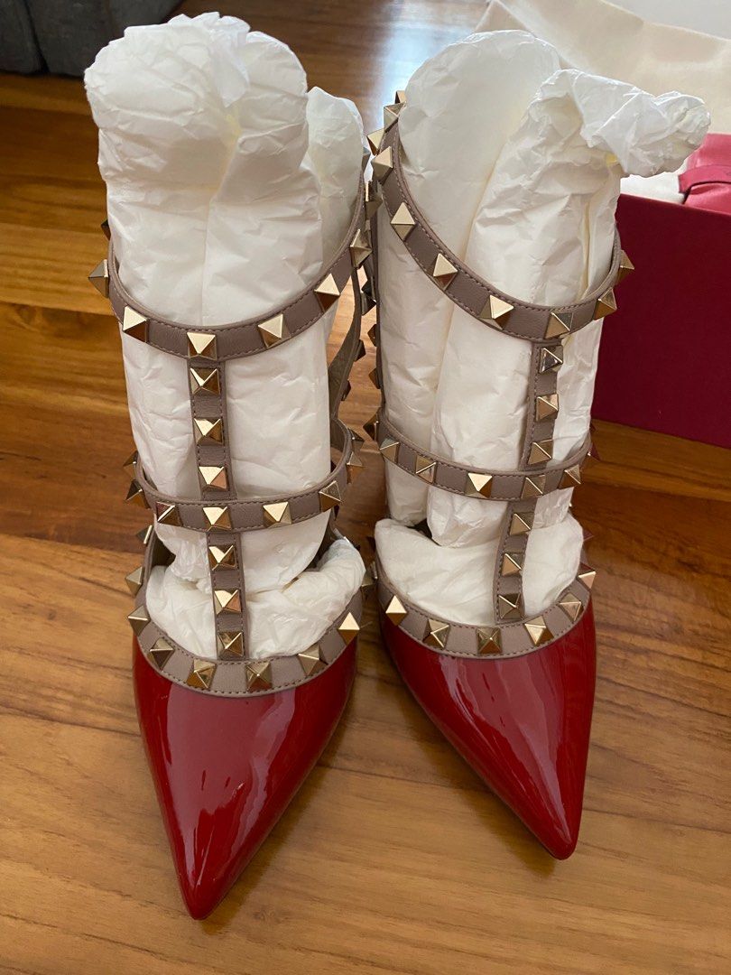 BNIB Authentic Valentino Rockstud Red w Receipt Full Set