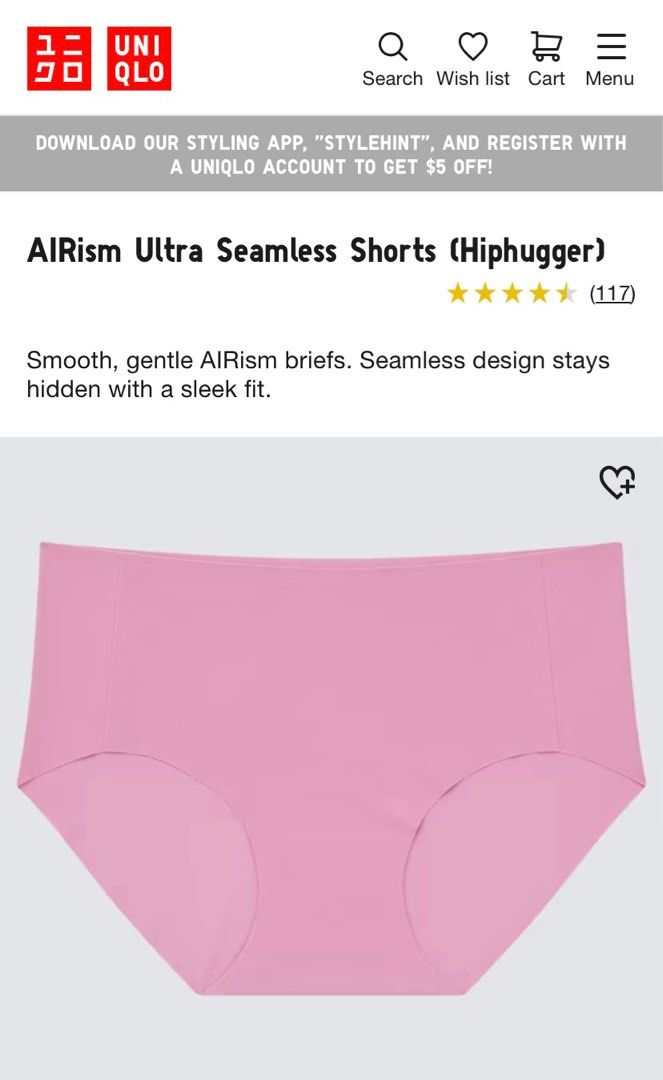 BNWT AlRism Uniqlo Ultra Seamless Panties (Hiphugger) (117) Smooth, gentle  AlRism briefs. Seamless design stays hidden with a sleek fit., Women's  Fashion, New Undergarments & Loungewear on Carousell