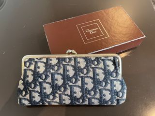 Brand christian Dior老花珠扣零錢包