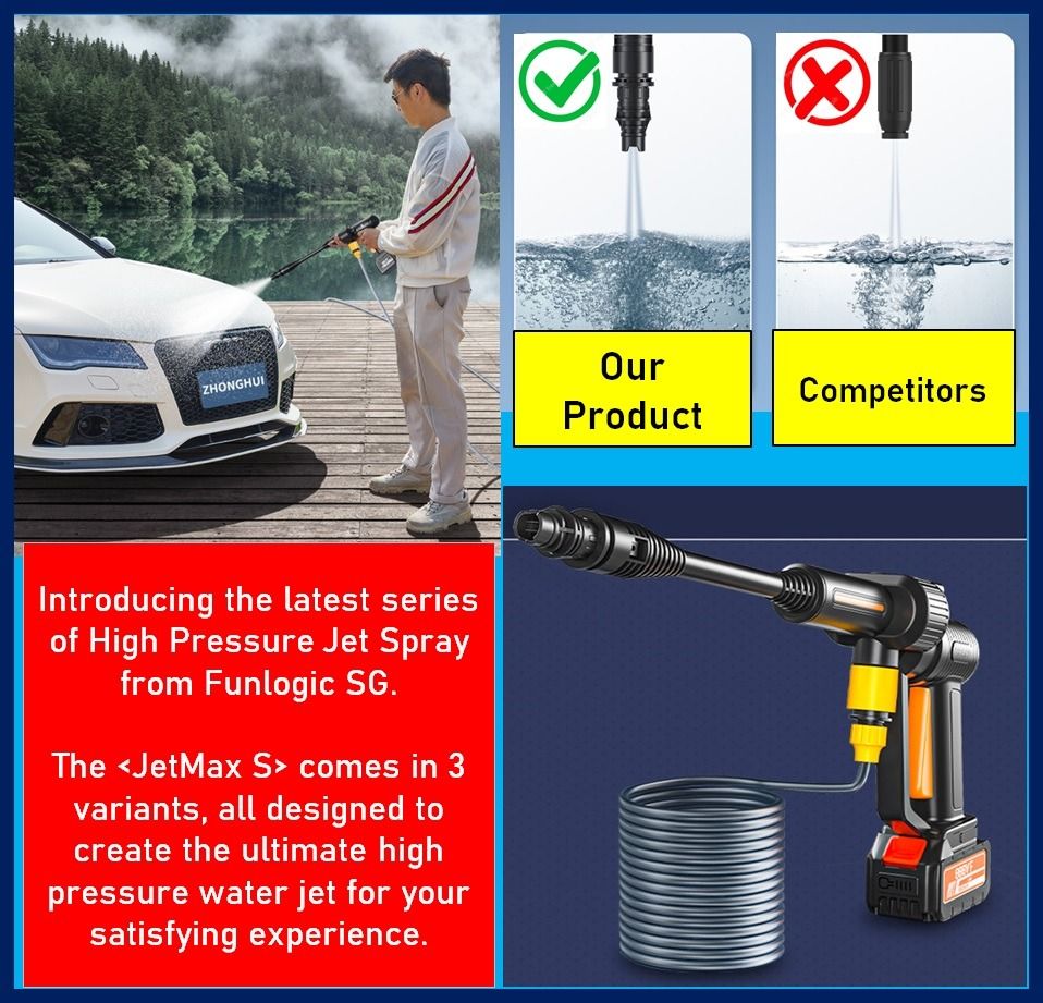 [Brand New] Car Wash Spray Gun with FREE Extra Battery + Storage Box / Gardening / Floor Washing