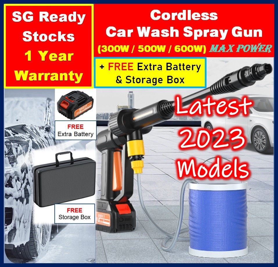 [Brand New] Car Wash Spray Gun with FREE Extra Battery + Storage Box
