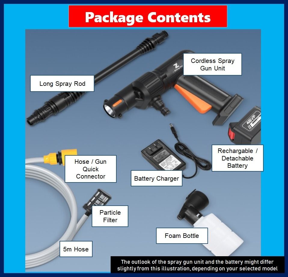 [Brand New] Car Wash Spray Gun with FREE Extra Battery + Storage Box