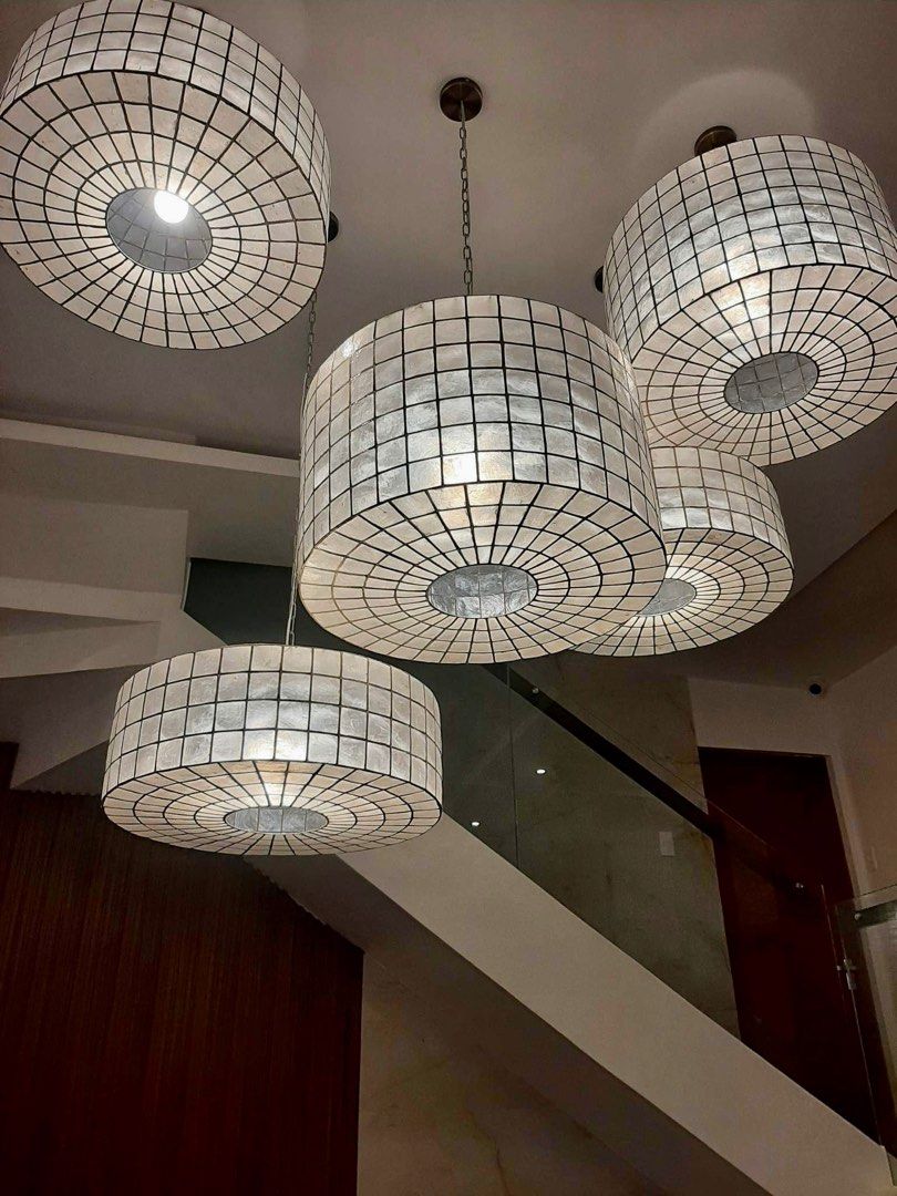 Capiz sphere pendant light (Category: Lighting) located in Caloocan City. Submitted by casadisenyo (Listing ID 1229464819, Image 3). Description: MADE TO ORDER Capiz pendant light Sizes: 14"x24" 7500 8"x24" 6500 With discount for SETS ☺️ LEAD TIME: 10-15days Check our Page Casa Diseño.