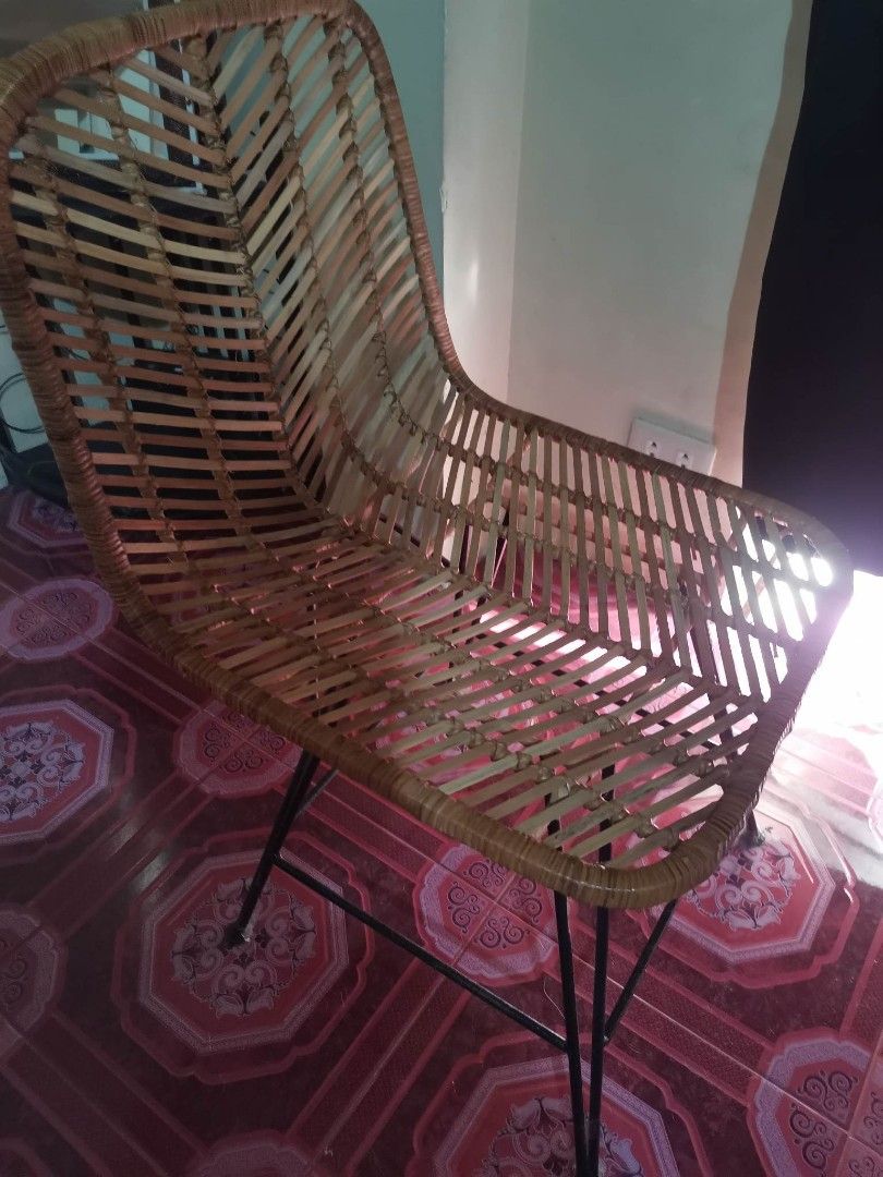 Cebu rattan style dining set /rattan bamboo metal reinforcement on ...