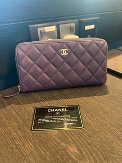 Chanel - purple continental gusset wallet