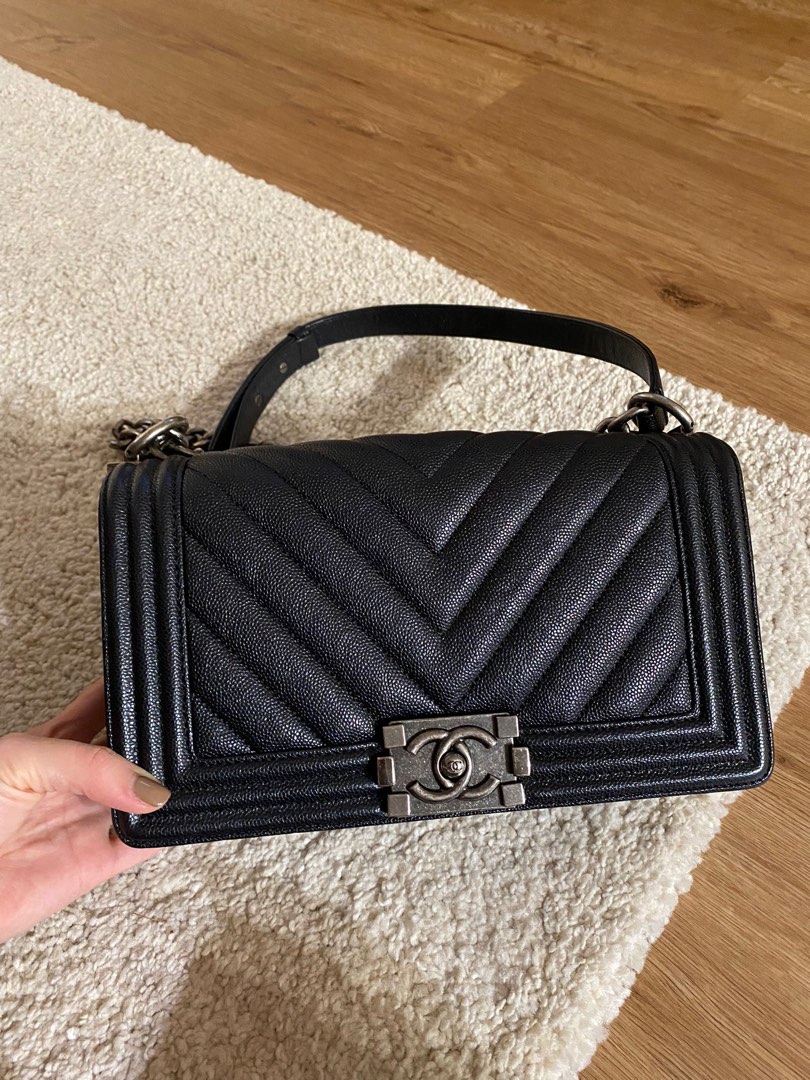 Chanel Boy Old Medium, Luxury, Bags & Wallets on Carousell