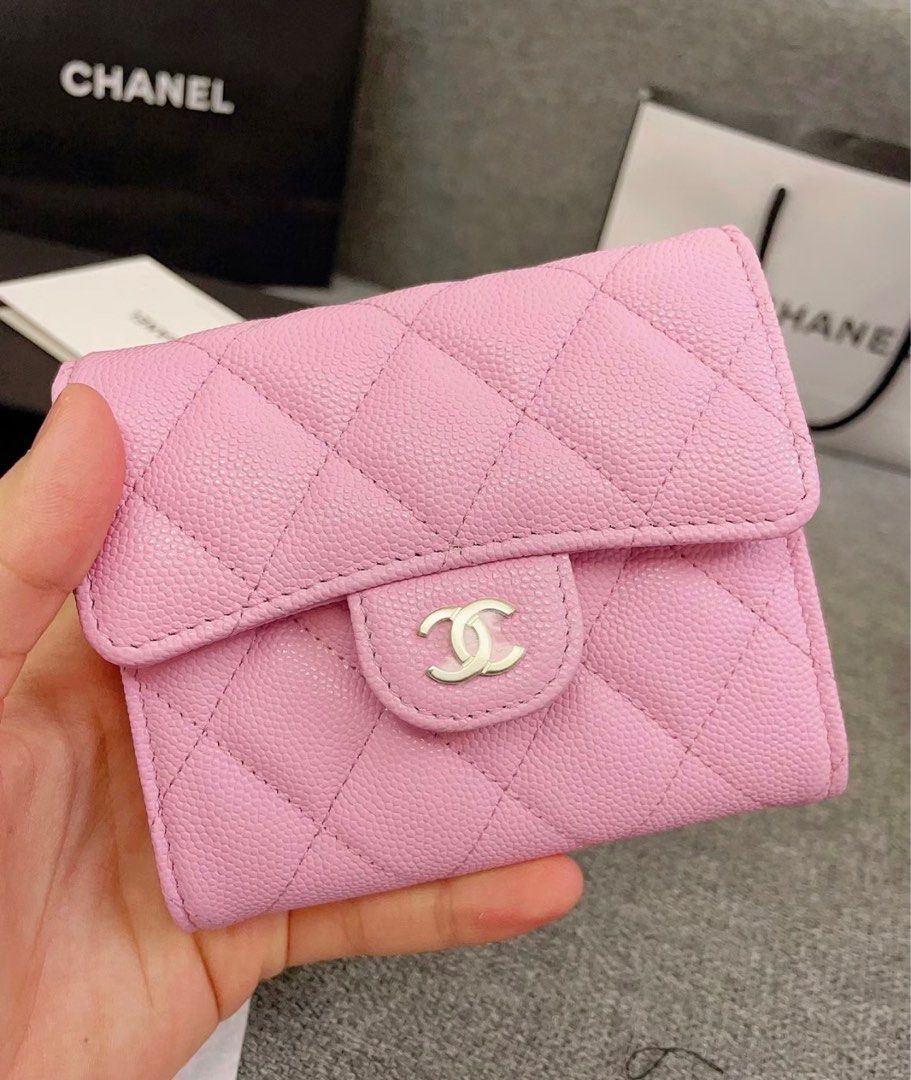 Wallet on chain leather mini bag Chanel Pink in Leather  15867520