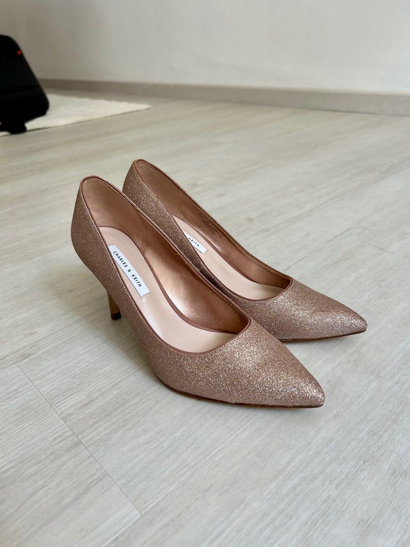Glitter pumps sales rose gold