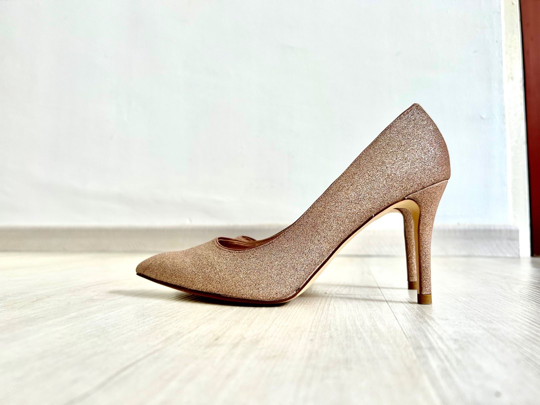 Gold glitter court shoes best sale