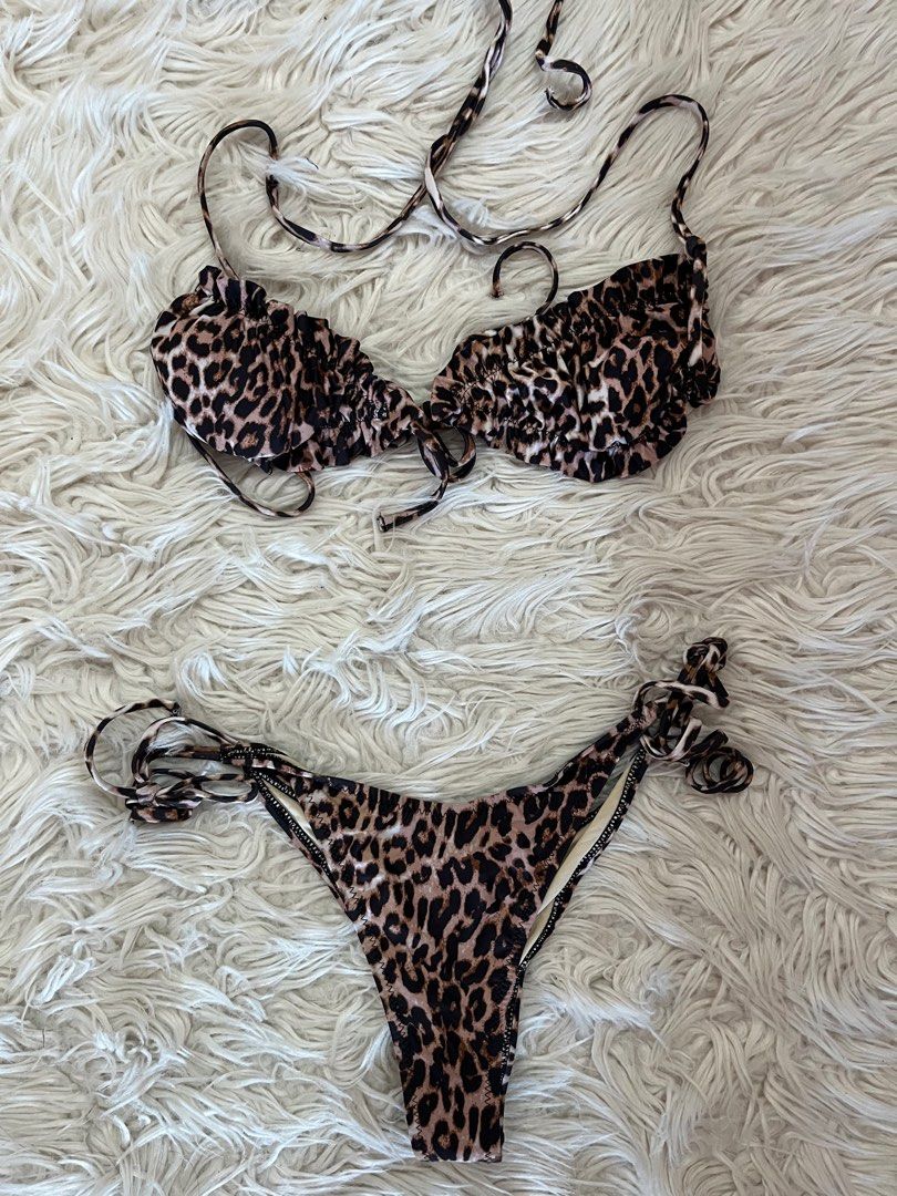 Cheetah Print Bikini Set, Women's Fashion, Swimwear, Bikinis