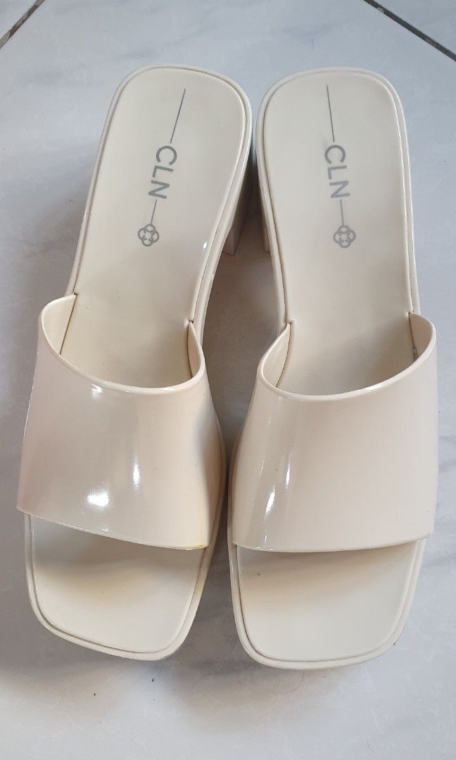 CLN Reny White Block Heels Women s Fashion Footwear Heels on Carousell