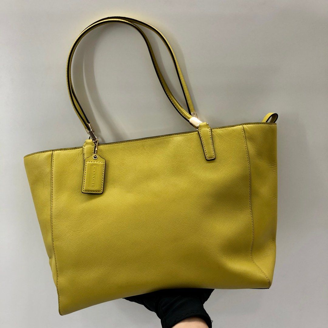 Yellow coach tote bag cheap