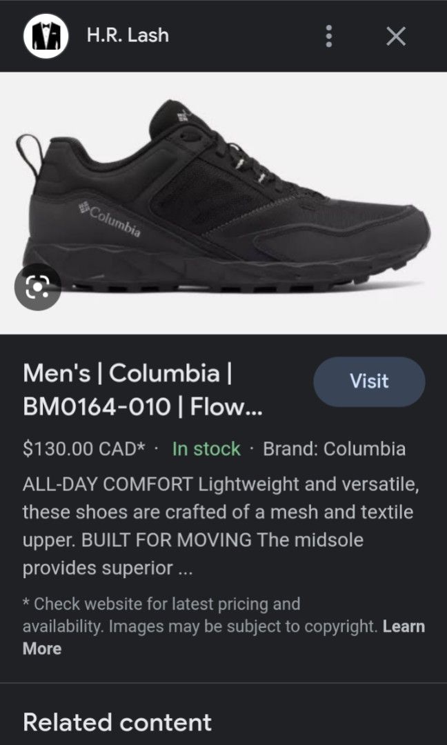 Columbia Flow District Hiking Trail Black Outdoor Shoes, Men's Fashion