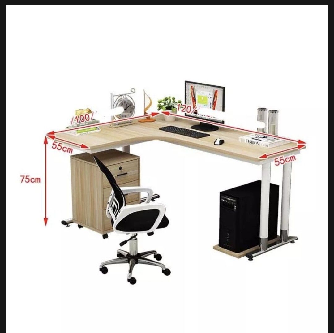 Computer table (Lshaped), Furniture & Home Living, Office Furniture & Fixtures on Carousell