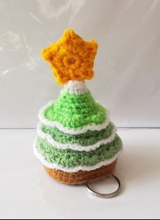 Crochet X'mas tree keyring