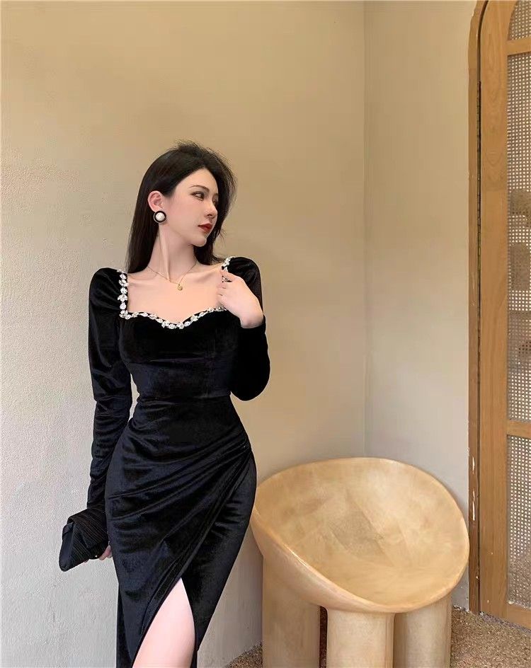 Dinner long black dress