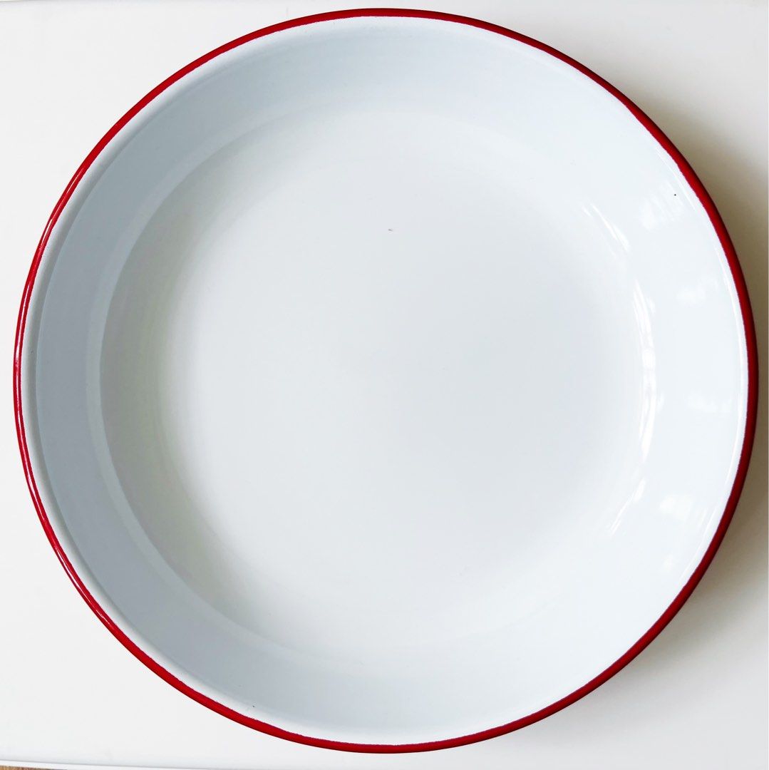 Falcon Enamelware Deep Plates Pillarbox Red, Furniture & Home Living