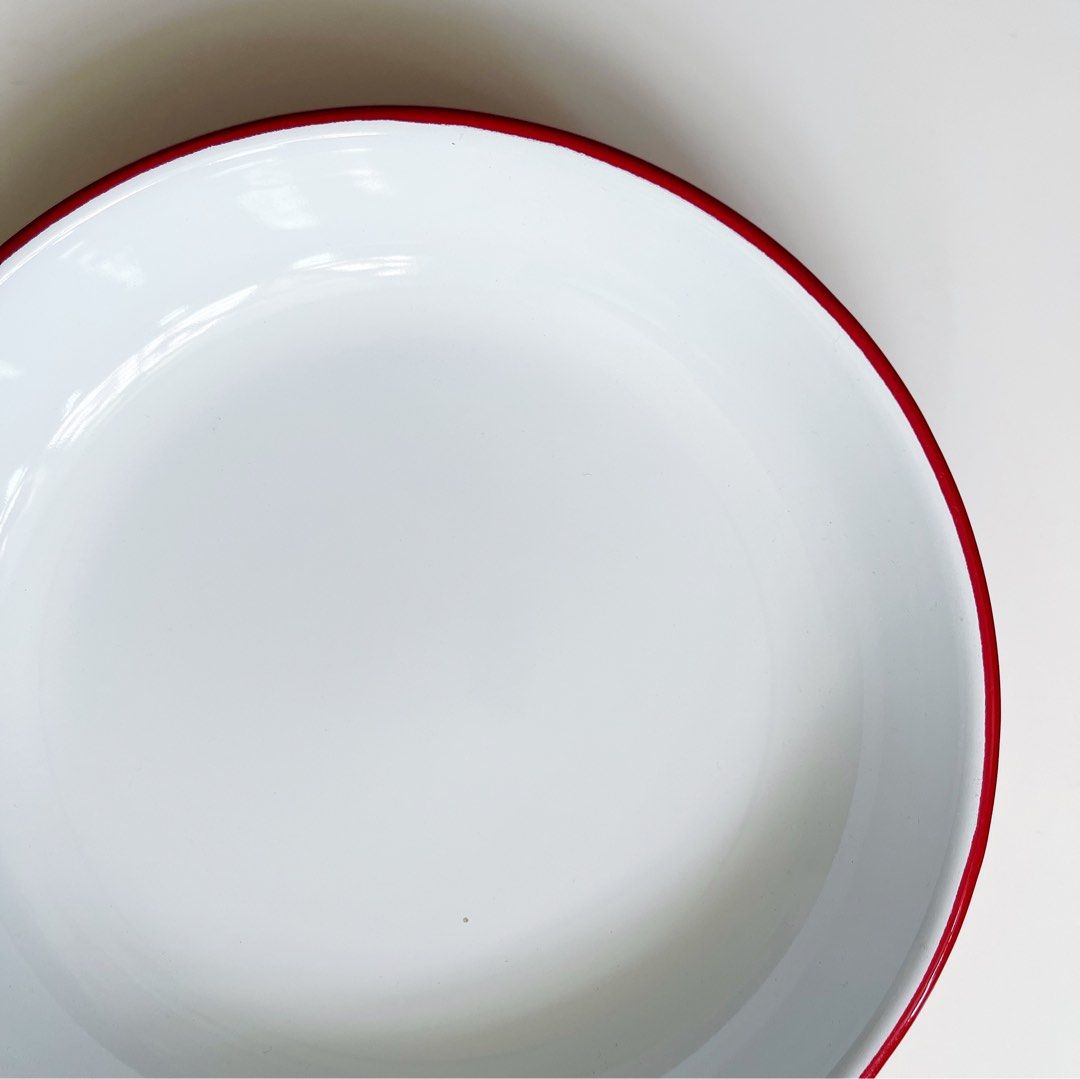 Falcon Enamelware Deep Plates Pillarbox Red, Furniture & Home Living