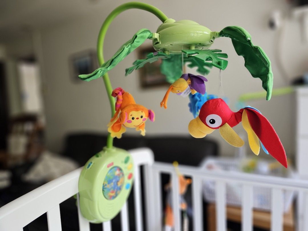 FisherPrice Rainforest PeekaBoo Leaves Musical Mobile, Babies & Kids