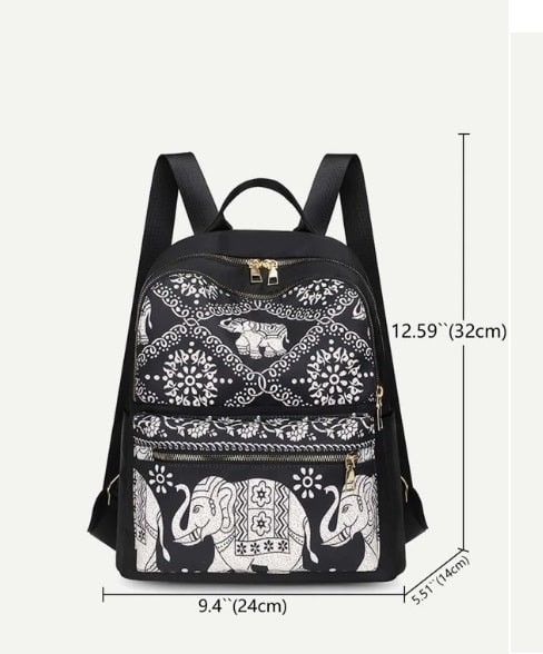 Elephant shop print backpack