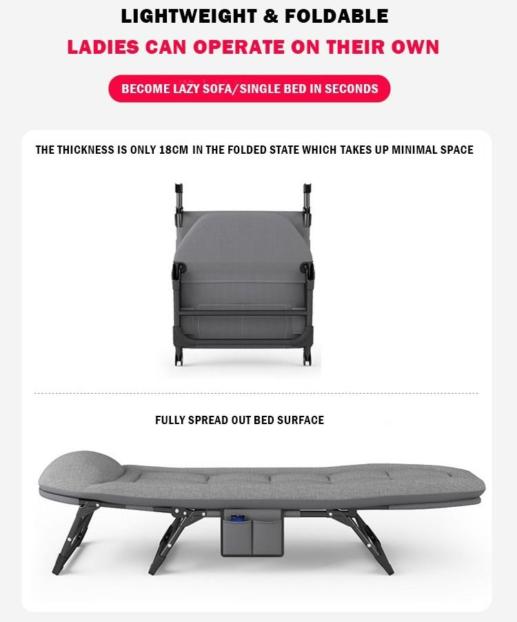 Foldable Recliner Portable Chair Nap Rest Bed, Furniture & Home Living