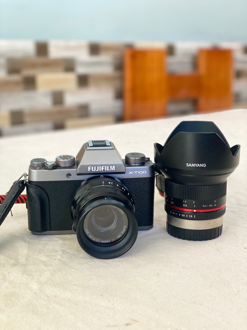 Fujifilm XT100 w/ 2 lens, Photography, Cameras on Carousell