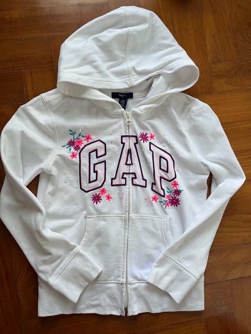 Gap white jacket with hood Babies Kids Babies Kids Fashion