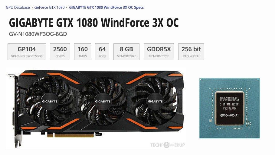 Geforce gtx hotsell 1080 gigabyte