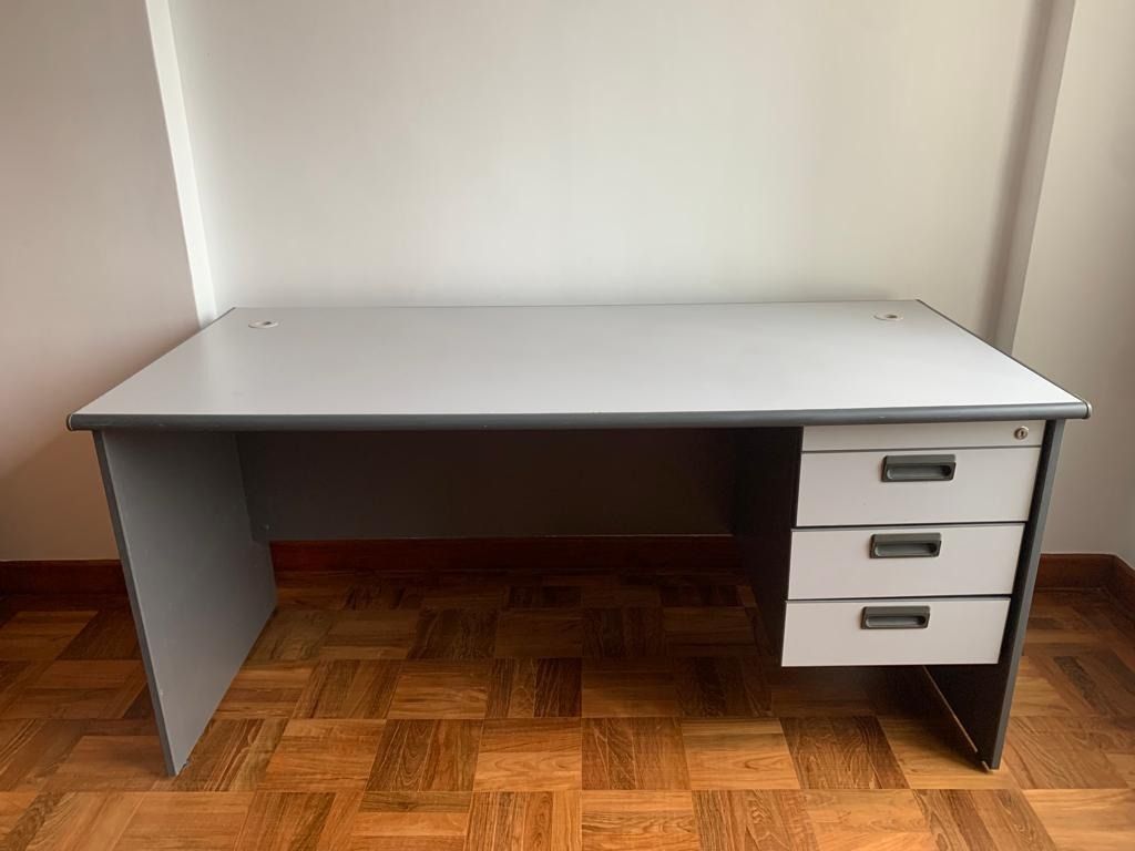 Grey Spacious Study Table,, Furniture & Home Living, Furniture, Tables ...