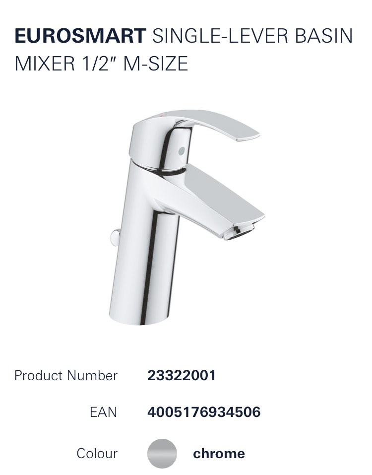 Grohe Bathroom Tap 23322001, Furniture & Home Living, Bathroom