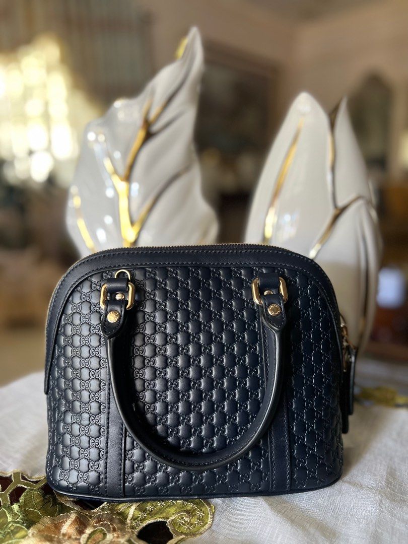 Gucci Black Microguccissima Leather Mini Dome Bag