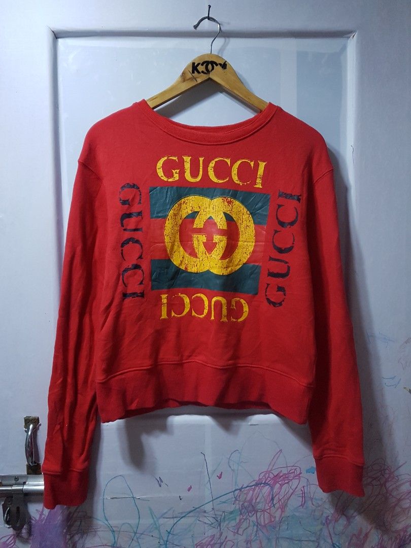 Gucci red crop top jacket, Luxury, Apparel on Carousell