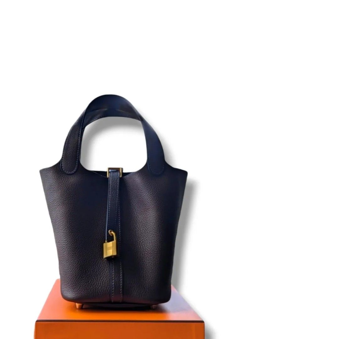 Hermes Picotin Lock bag PM Ebene Barenia faubourg leather Gold