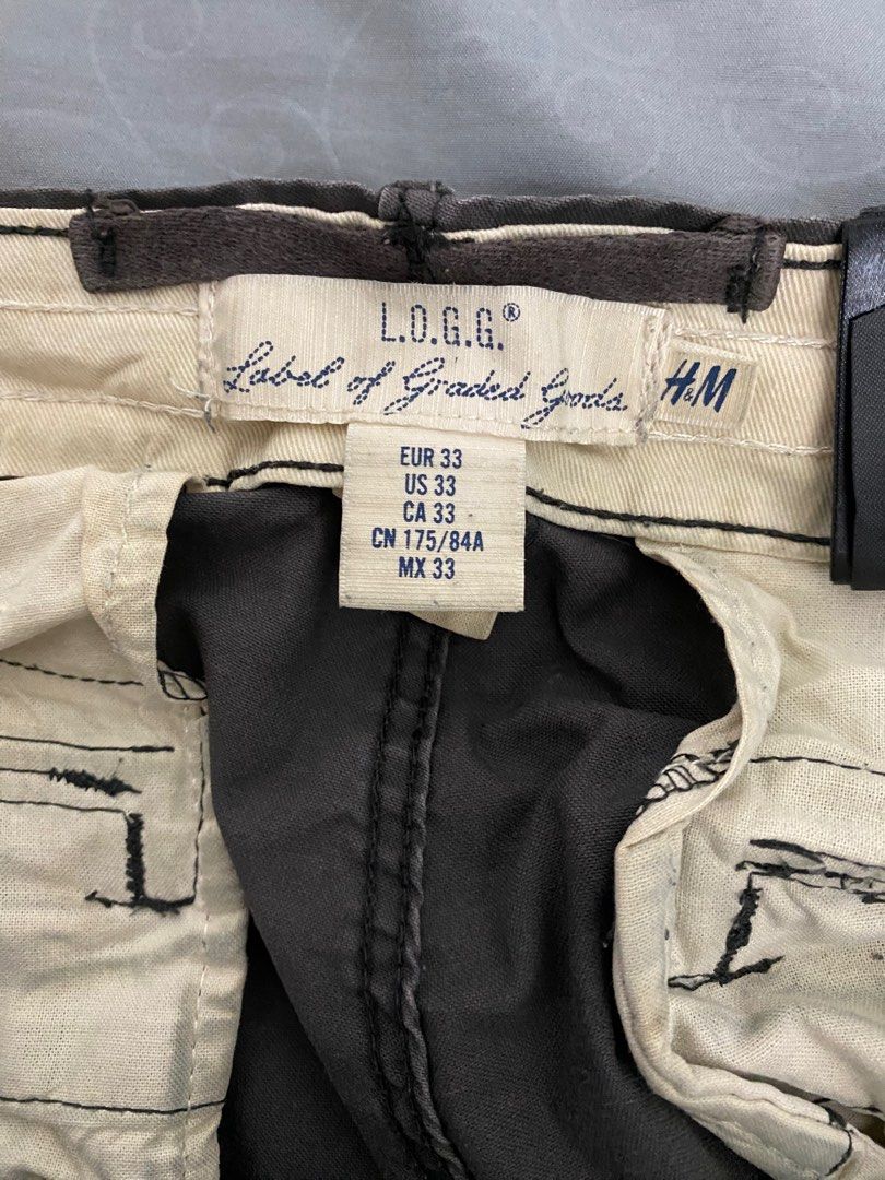 H M Cargo Trousers Charcoal 33 Men s Fashion Bottoms Trousers on Carousell